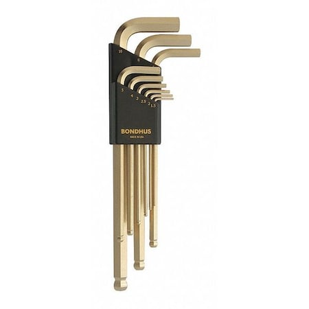 9 Piece Metric L-Shape Hex Key Set, 38099 MPN:38099