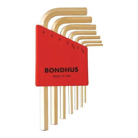 7 Piece Metric L-Shape Hex Key Set, 38292 MPN:38292