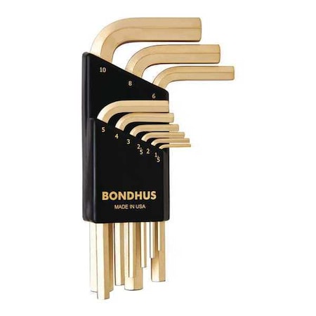 9 Piece Metric L-Shape Hex Key Set, 38299 MPN:38299