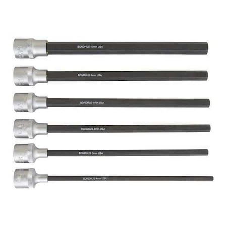 Hex End Socket Bits, Metric, 6 pcs MPN:43646