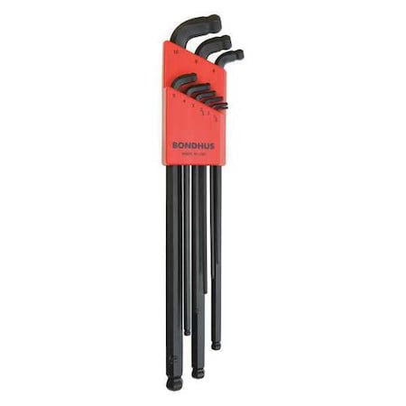 9 Piece Metric L-Shape Hex Key Set, 67099 MPN:67099