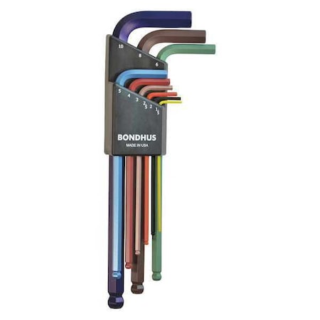 9 Piece Metric L-Shape Hex Key Set, 69499 MPN:69499