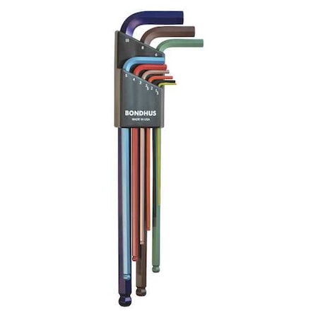 9 Piece Metric L-Shape Hex Key Set, 69699 MPN:69699
