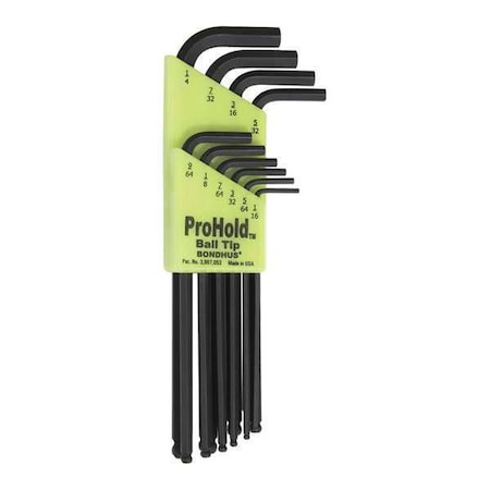 10 Piece SAE L-Shape Hex Key Set, 74938 MPN:74938