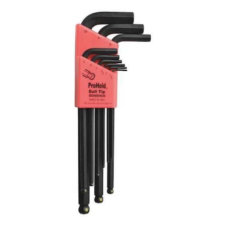 9 Piece Metric L-Shape Hex Key Set, 74999 MPN:74999