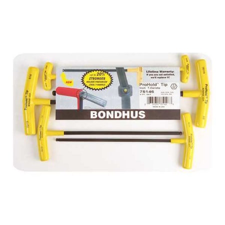 6 Piece SAE T-Shape Hex Key Set, 75146 MPN:75146