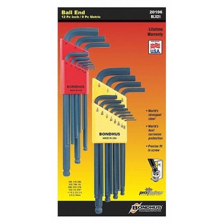 BLX21 Double Pack Balldriver L-Wrench Set MPN:20196
