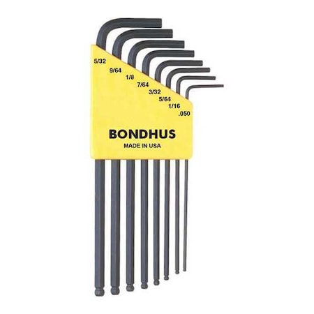8 Wrench Set .050-5/32 Ball- Driver L-Wr MPN:10932