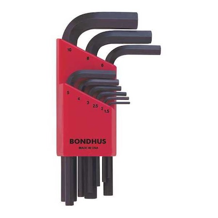 Set 9 Hex L-Wrench SHORT1.5-10MM MPN:12299
