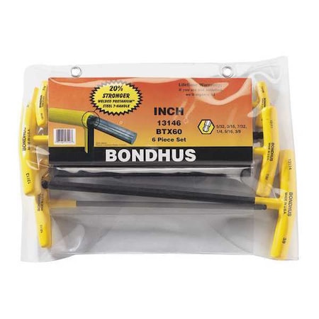 Btx 60 6PC. T-Wrench Hexset Balldriver MPN:13146