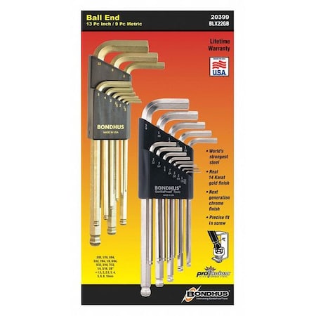 Plated Balldriver L-Wrench Double Pk MPN:20399