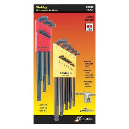 Stubby Ball End L-Wrenchdouble Pck 16537 + 16599 MPN:20599
