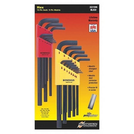 Inch/Mm Hex L-Wrench SETW/12137 & 1 MPN:22199