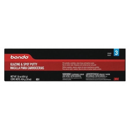 Glazing and Spot Putty, 16 oz. Container Size, Tube, Red MPN:651
