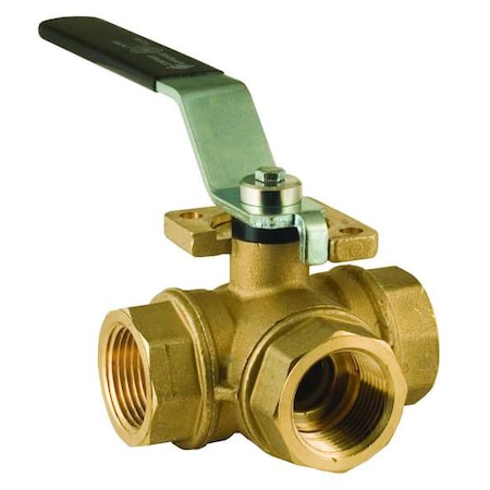 Manual 3-Way Ball Valve, 1/2