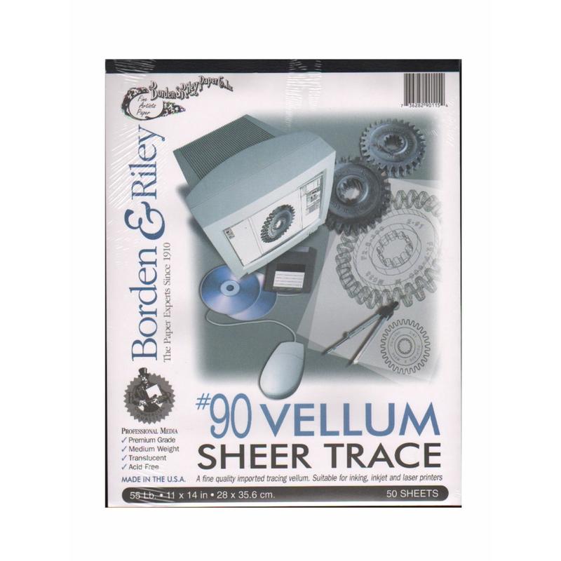 Borden & Riley #90 Vellum, 11in x 14in, Pad Of 50 Sheets MPN:090P111450