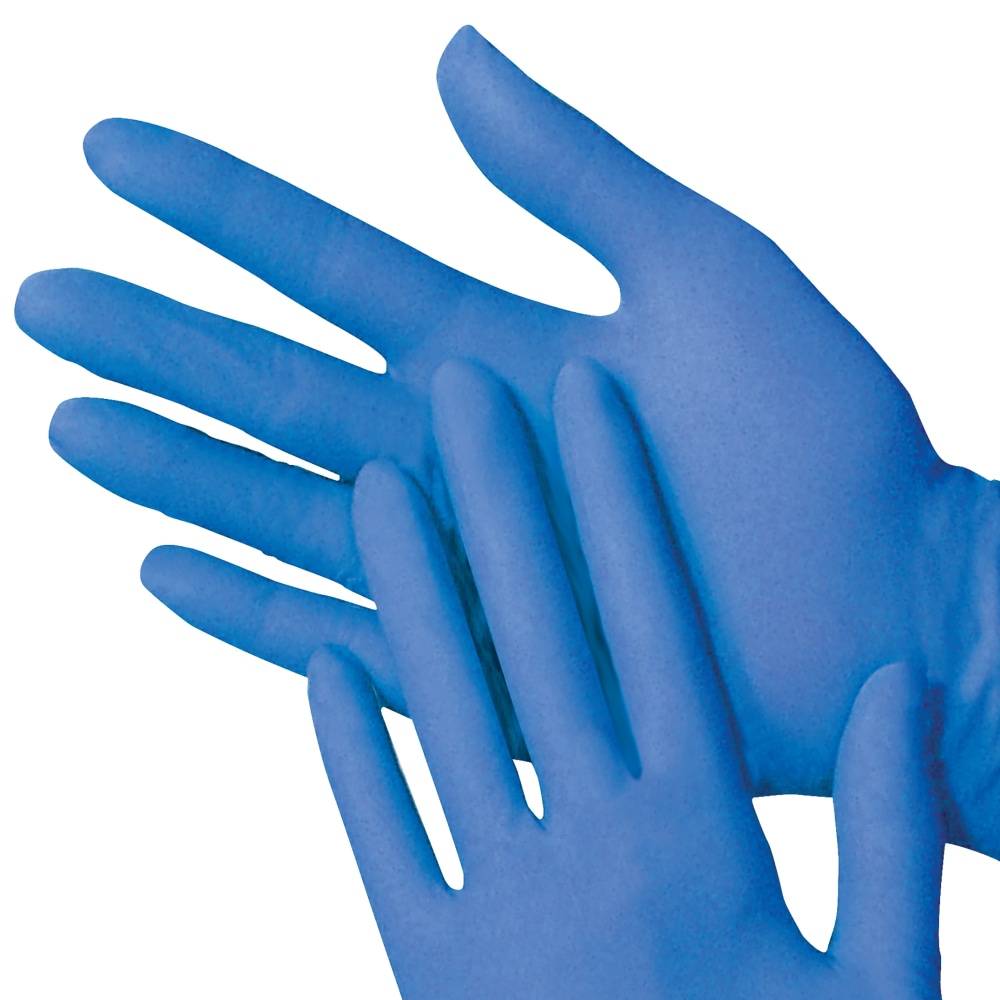 SKILCRAFT Chemo-Tested Exam Gloves, Large, Blue, 100 Gloves Per Pack, Box Of 10 Packs MPN:NIB0313