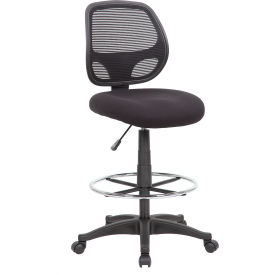 Boss Office Products® Commercial Grade Armless Mesh Back Drafting Stool Black B16605