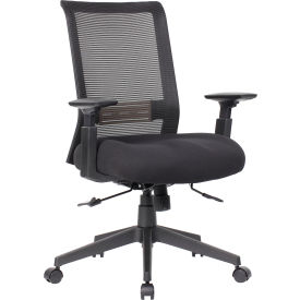 Boss Office Products® Mesh Back Executive Task Chair with Seat Slider Black B6568-BK