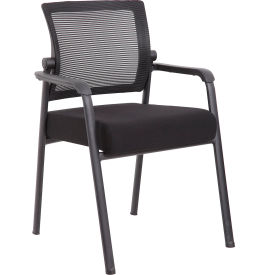 Boss Office Products® Pivot Back Mesh Guest Chair with Arms Black B6889-BK