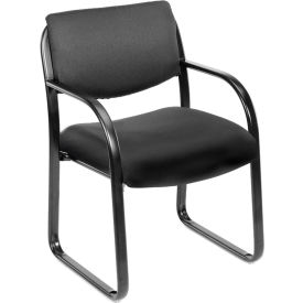 Boss Reception Guest Chair with Arms - Fabric - Black B9521-BK