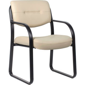 Boss Office Products® Sled Base Guest Chair with Arms Beige B9529-BG