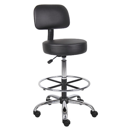 Caressoft Medical/Drafting Stool W/ Back Cushion MPN:B16245-BK