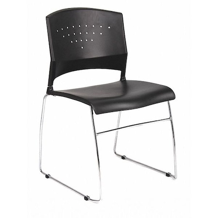 Guest Chair, Black Seat, Black Back, 18 1/2