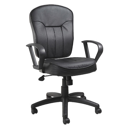 Leather Task Chair, Loop, Black MPN:B1562