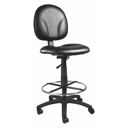 B1690 Drafting Stool, Black Seat, Black Back, 25