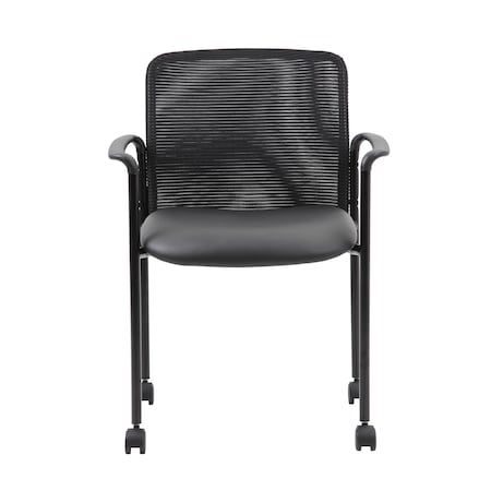 Mesh Guest Chair with Casters, Black MPN:B6909R-CS