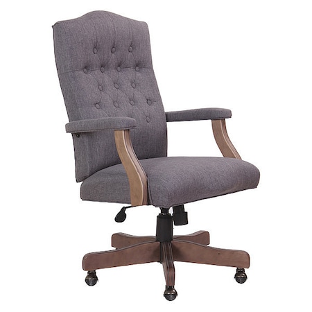 Executive Slate Grey Linen Chair With Driftwood Finish Frame MPN:B905DW-SG