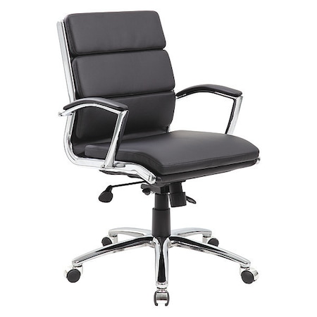Executive CaressoftPlus Chair with Metal Chrome Finish, Mid Back MPN:B9476-BK