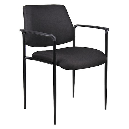 Square Back Diamond Stacking Chair W/Arm In Black MPN:B9503-BK