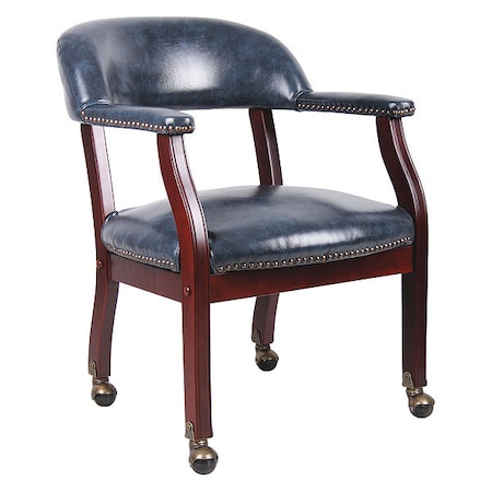 Ivy League Executive Chair, Blue Back, 24 in W 26