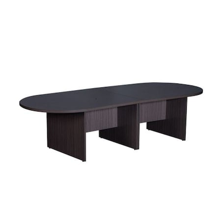 Race Track Conference Table, 120 in W, 49 in L, 29 1/2 in H, PVC, Melamine Top, Black MPN:N137-DW