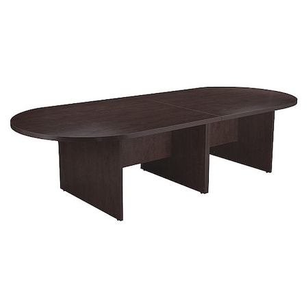 Racetrack Race Track Conferenc Table, 10 ft., Mahoga, 29-1/2 in H, Laminated, Mocha MPN:N137-MOC