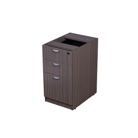 3 Drawer Desk Pedestal, Driftwood, Legal, Letter MPN:N166-DW