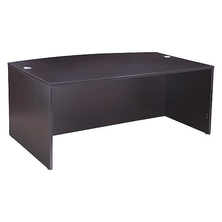 Desk Shell Bow Front Desk Shell, Mocha, 71