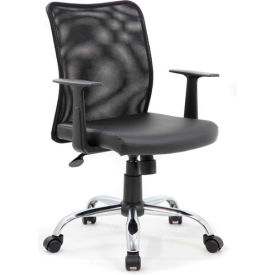 Boss Budget Mesh Task Chair with T-Arms - Black B6116C-CS
