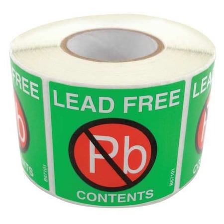 Green Lead Free Label Roll 2inx2in MPN:B67101