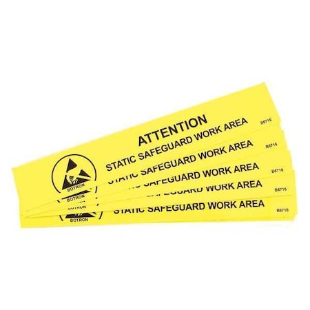 ESD Work Area Bench Sign 6inx1in, PK10 MPN:B6716