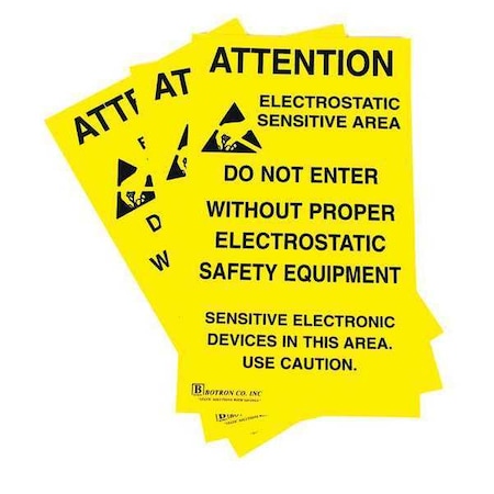 ESD Zone Adhesive Sign 1.4ftx11in, PK5 MPN:B6717