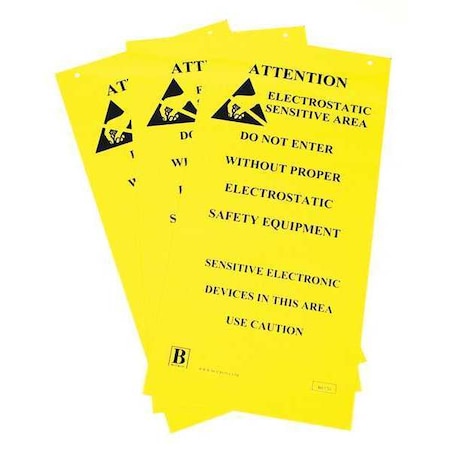 ESD Zone Hanging Sign 1.7ftx10in, PK3 MPN:B6720