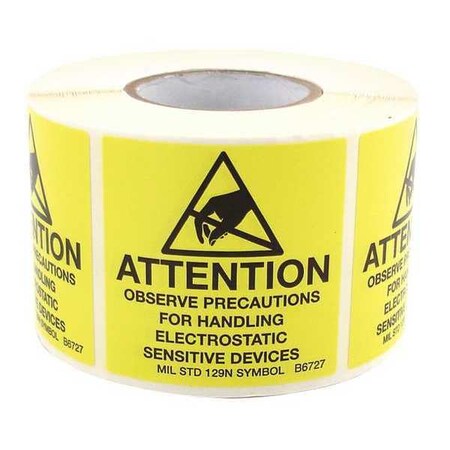 ESD MIL Label Roll 2inx2in MPN:B6727