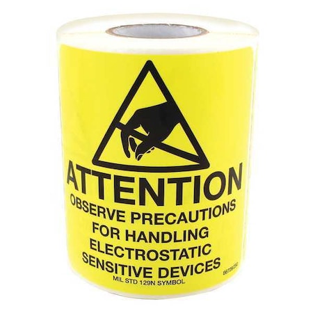ESD MIL Label Roll 4inx4in MPN:B6728
