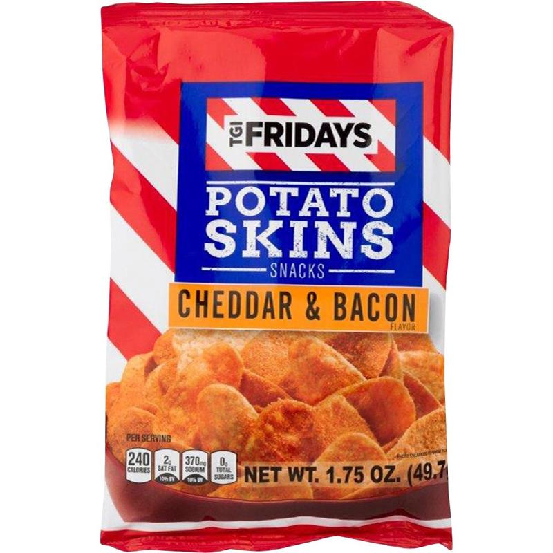 INVENTURE FOODS TGI Fridays Cheddar/Bacon Snack Chips - Trans Fat Free, Cholesterol-free, Gluten-free - Cheddar/Bacon - 1.75 oz - 55 / Carton MPN:30563