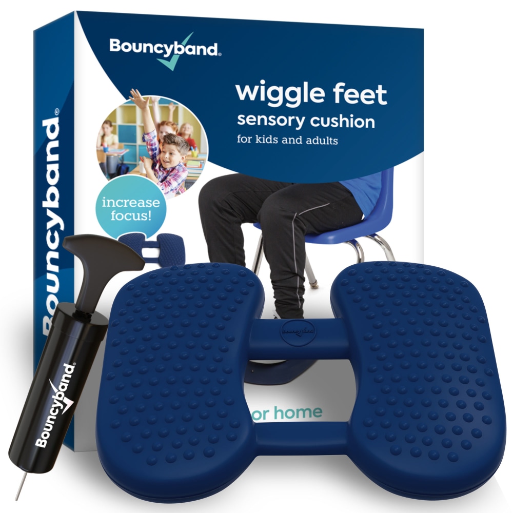 Bouncyband Wiggle Feet Sensory Cushion, 13-1/8in x 2-3/4in, Blue MPN:BBAWFBL