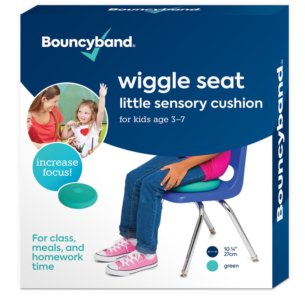 Bouncyband Little Wiggle Seat Sensory Cushion, PVC, 2-5/16inH x 10-5/8inW x 10-5/8inD, Mint MPN:BBAWS27GR