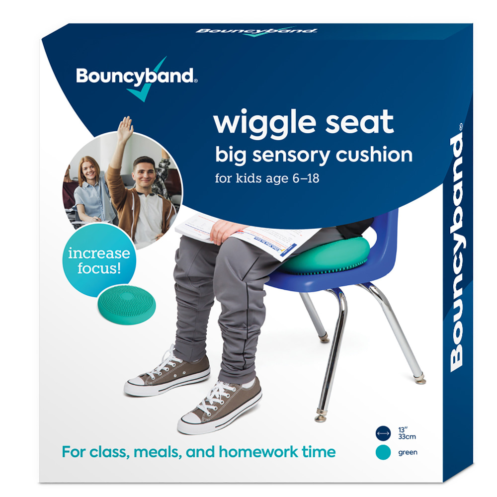 Bouncyband Big Wiggle Seat Sensory Cushion, PVC, 2-1/8inH x 13inW x 13inD, Mint MPN:BBAWS33GR